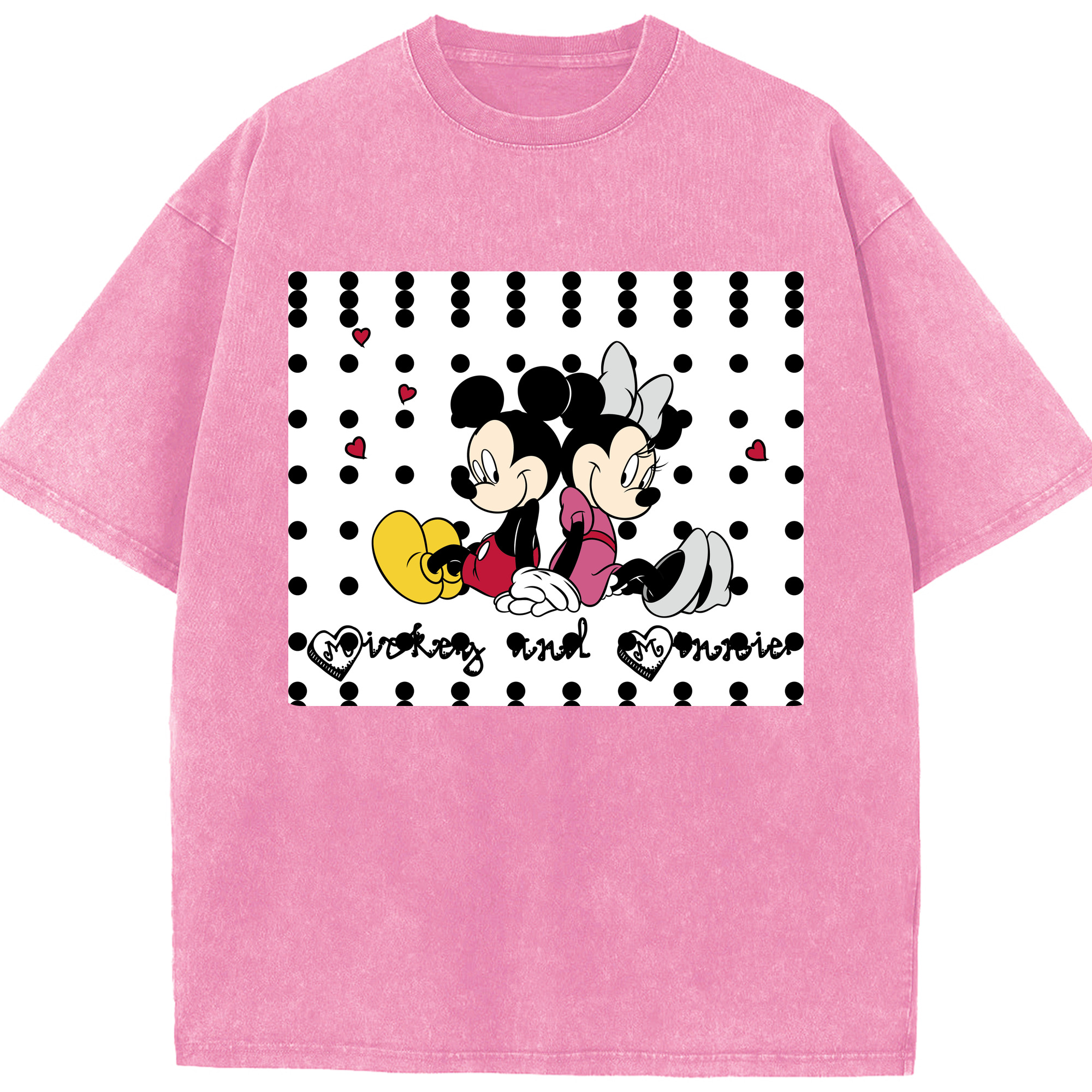 （画像用） ミッキーマウス Mickey Mouse 綿100% ヴィンテージ風 半袖Tシャツ（フロントプリント）